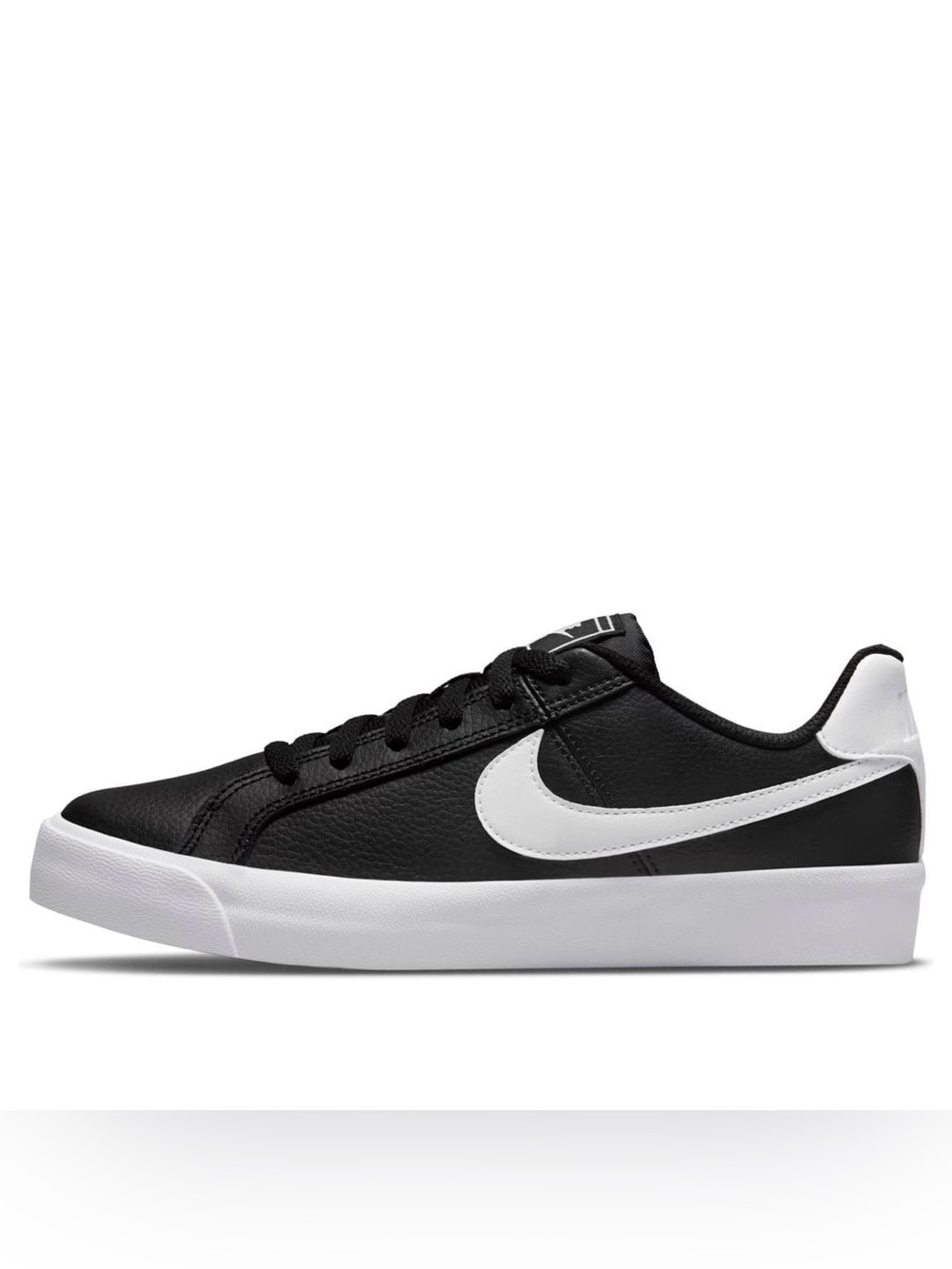NEW Nike Court Royale Black and White Low-Top Leather Sneakers